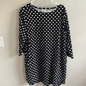 Marimekko Womens Boat Neck Polka Dot A-Line Tunic Top XL Puuvilla Cotton
